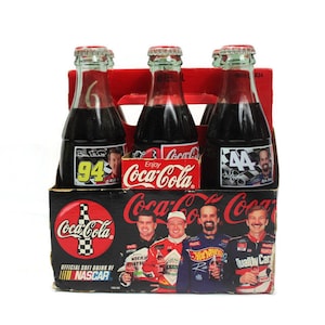 Coca-Cola Dale Earnhardt NASCAR Racing Family 8oz 6 pack Coke Bottles