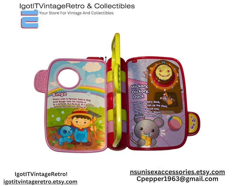 Vtech Storytime Rhymes Music Book Lightsup Reads Nursery Etsy