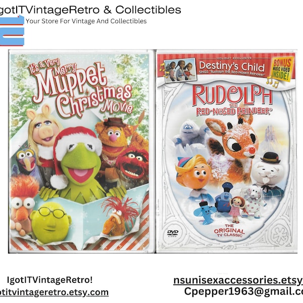 Christmas DVDs Muppet Christmas movie, Elf's Story,  Elmo World And Rudolph Christmas DVDs