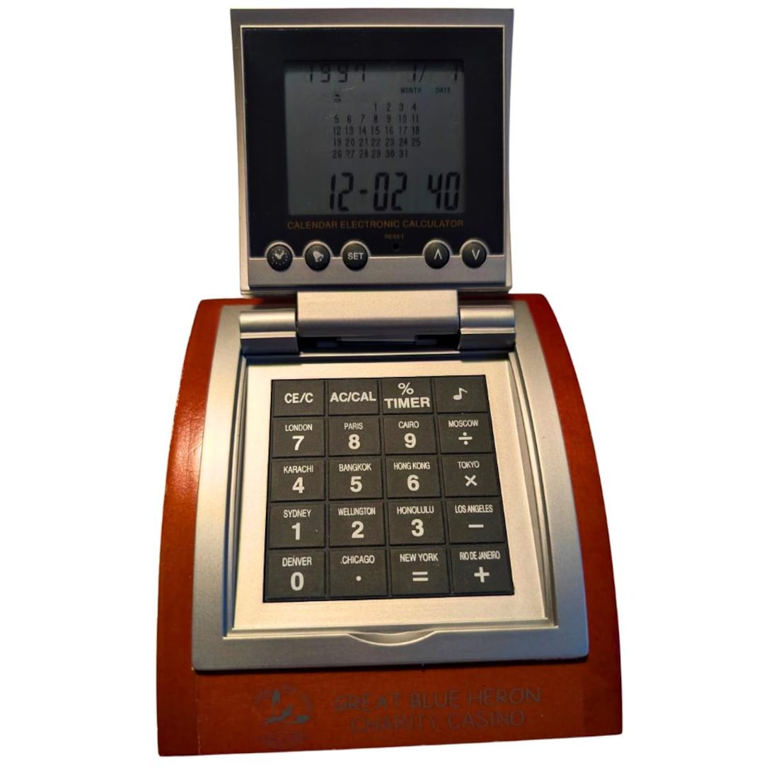 Great Blue Heron Charity Casino Desk Electronic Calculator • World Time ...