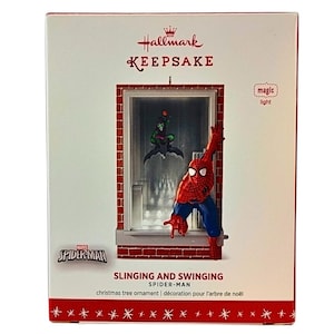Hallmark Keepsake Slinging, Swinging Spider-Man, 2016 New, Christmas Tree Ornaments Holiday, Colorful festive, holiday Decoration, Birthday