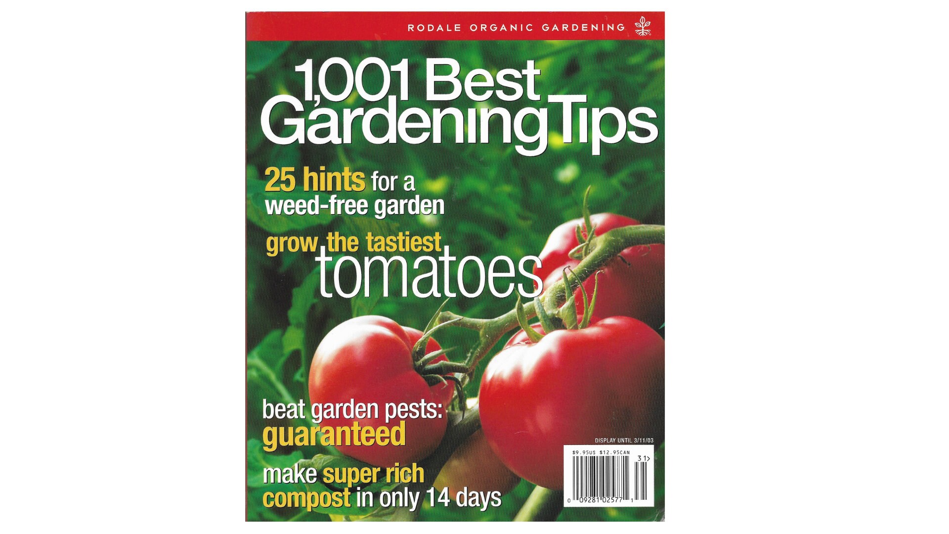 1,001 Best Gardening Tips Magazine 2003 Rodale Organic Gardening, image size:1920x1080