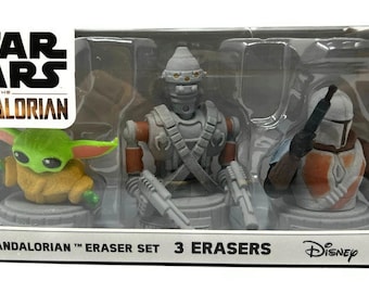 Star Wars The Mandalorian Eraser Set 3-Pack The CHILD, IG-11 & MANDALORIAN New unopened