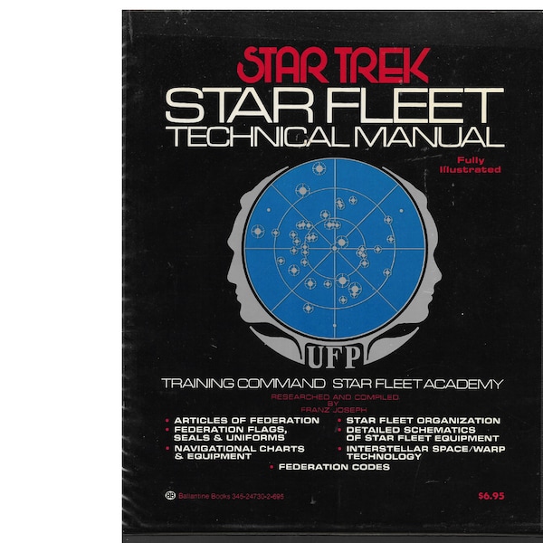 Vintage Star Trek Sternenflotten Technisches Handbuch (1975, Erster Druck) TM: 379260