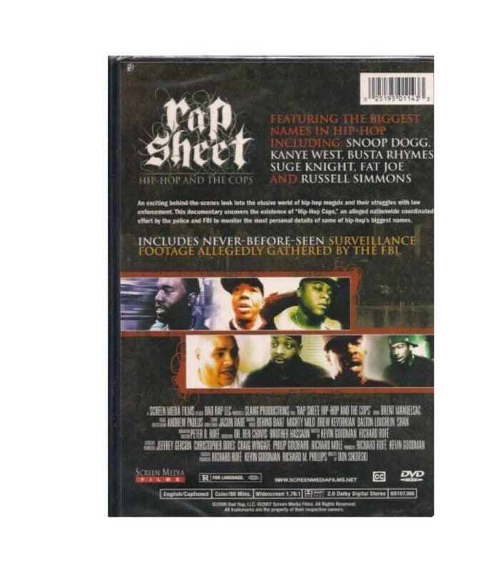 Rap Sheet: Hip Hop and the Cops DVD, 2007, Kanye West, Snoop Dog