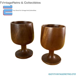 Set of 2 Wooden Made Glass 2 in The Lot Pre-owned