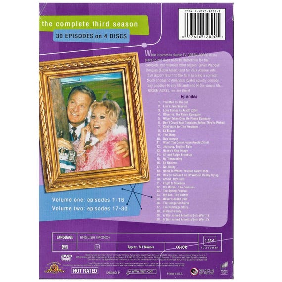 (未使用･未開封品)Green Acres: Complete Third Season [DVD] GREEN ACRES - The Complete Third Season - DVD set | eBay