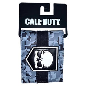 Carteira Call of Duty Skull Camuflada Couro Sintético, Velcro, Natal, Feriado, Aniversário