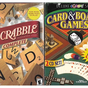 Compleet kruiswoordraadsel scrabble PC-game 2002 1 tot 4 spelers beoordeeld E infogrammen en kaartbordspel Set van 2 cd's