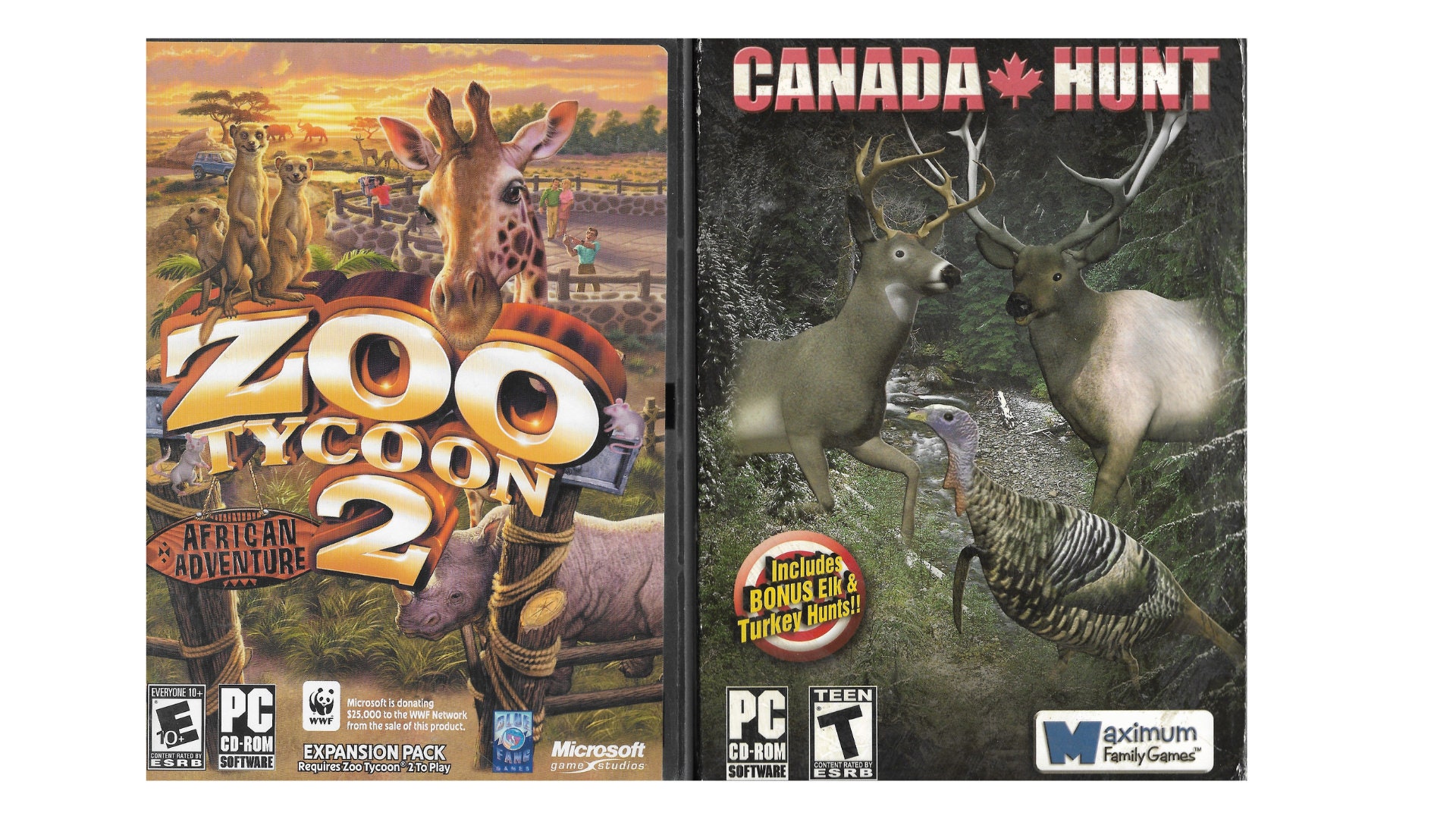 Zoo Tycoon 2 African Adventures Expansion Pack (pc)and Canada Hunt