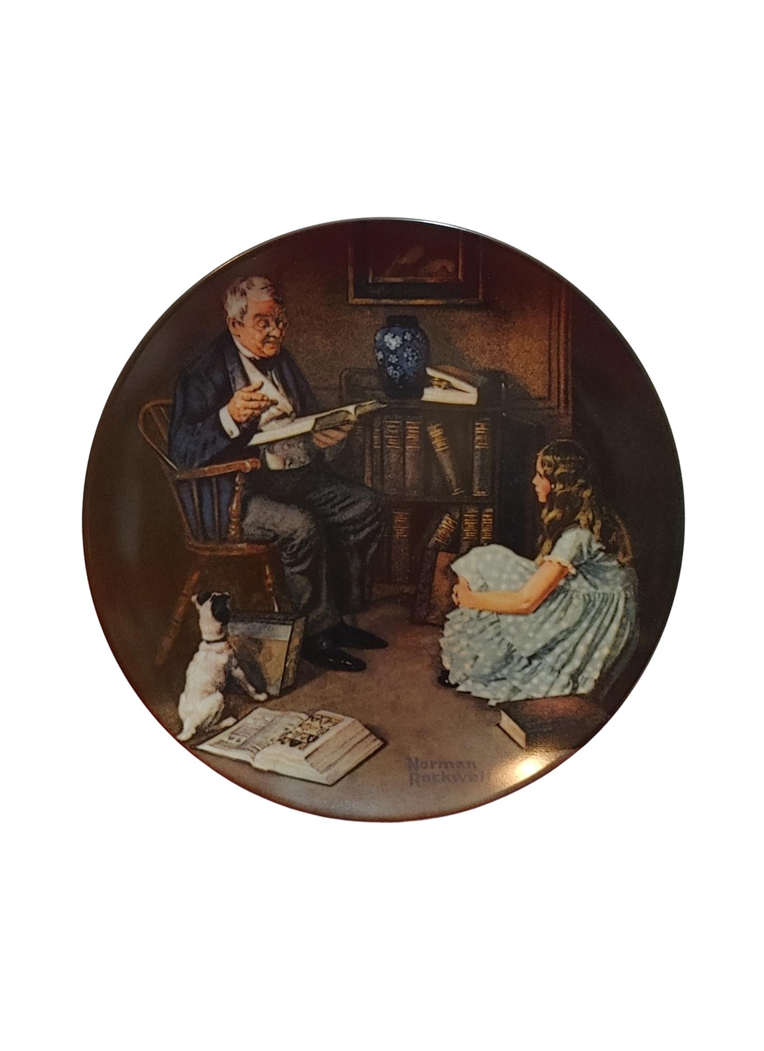 Norman Rockwell plate The Storyteller Collectible Plate,  Gifts Christmas, Birthday Painting, Portage Picture, Wall Decor, Tabletop