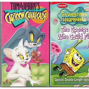 Tom And Jerry Cartoon Cavalcade Vhs Video And  Spongebob Squarepants The Sponge New