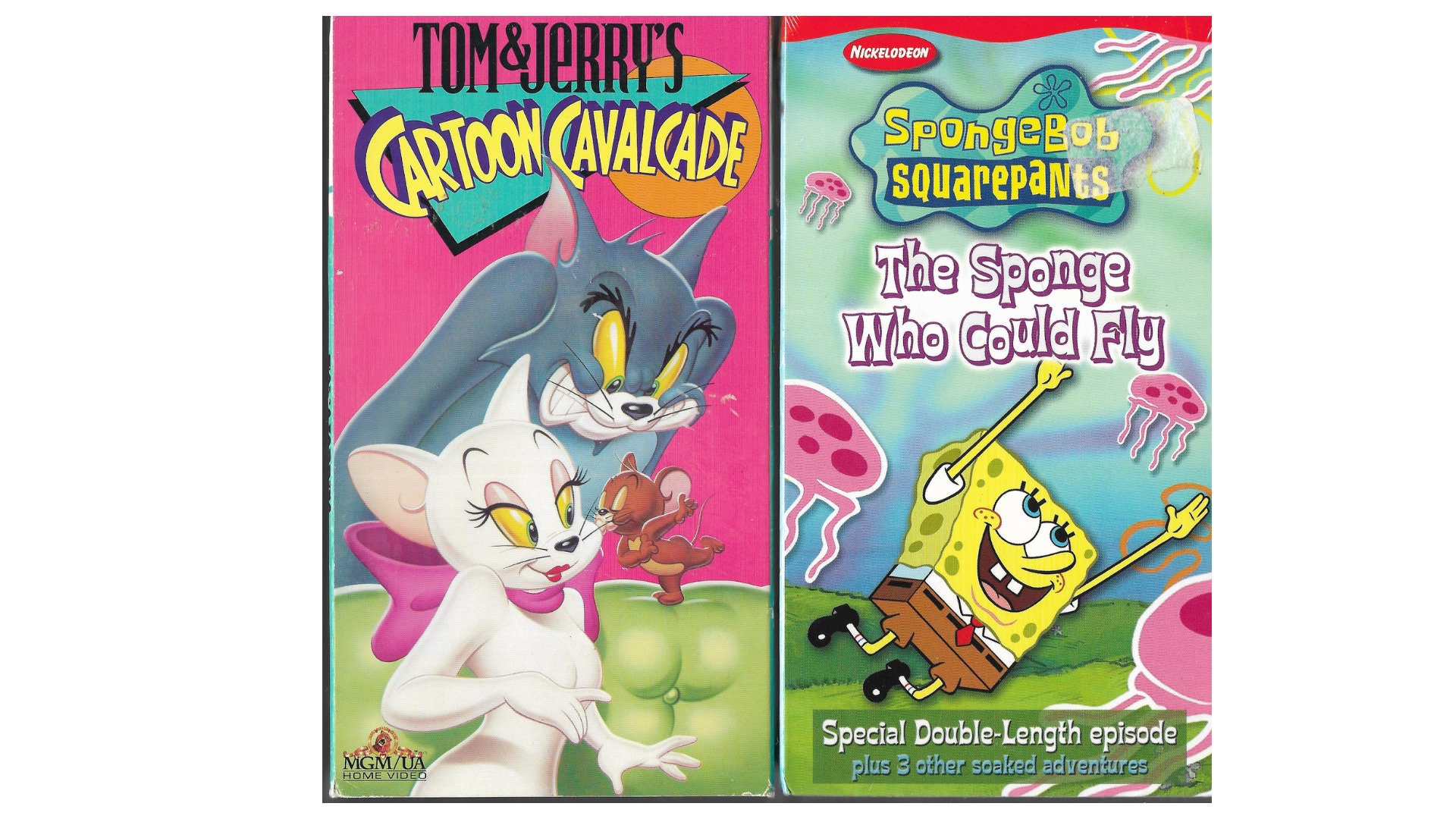 Tom and Jerry Cartoon Cavalcade Vhs Video and Spongebob Squarepants the