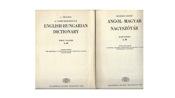 Laszlo Orszagh / Angol-magyar Nagyszotar Two Volume Complete Set