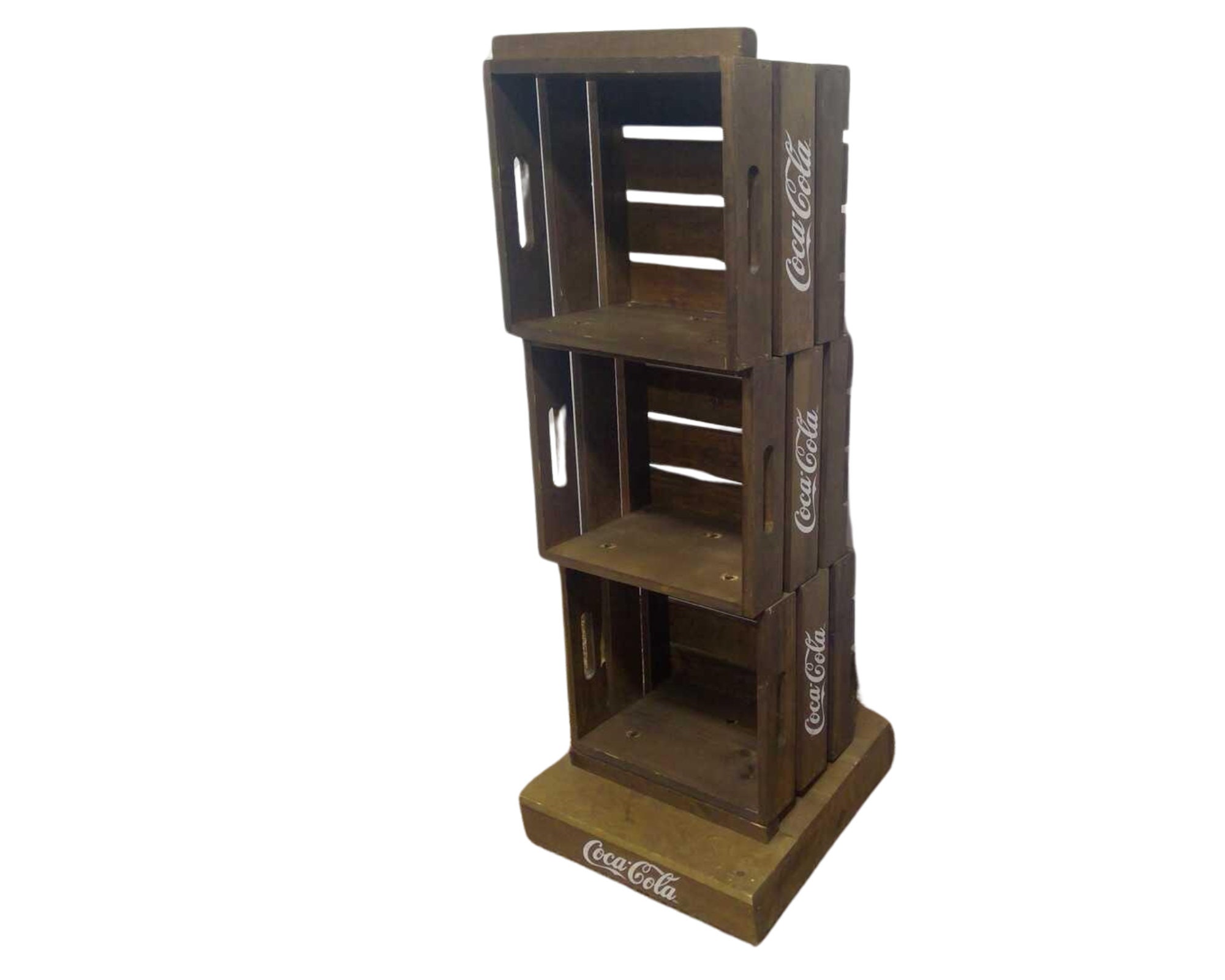 Vintage Coca-Cola Wooden Crate Display Stand – Rustic Vintage Coca-Cola Wooden Crate Display Stand – Rustic