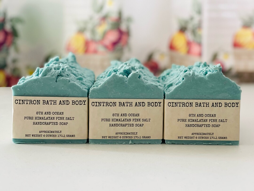 8TH and Ocean Pure Himalayan Pink Salt Handcrafted Soap, Artisan Soap