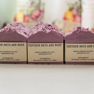 French Lavender Goat Milk Handcrafted Soap, Artisan Soap, Moisturizing Soap, Goat Milk Soap, Lavender Soap, Anxiety Aromatherapy, Hand Soap