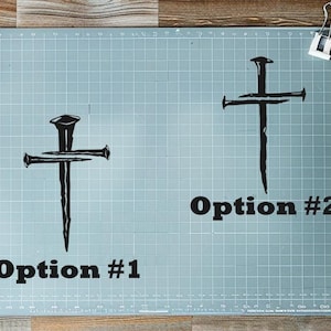 Three nail cross vinyl decal |  3 Nails 1 Cross decal | Nail Cross decal | Cross decal |