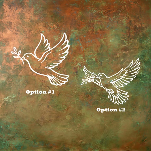 Dove Of Peace with Olive Branch - Faith Hope Love Artwork Vinyl Decal, Symbol of Peace Sticker for Laptops Car Window Home Office Decor