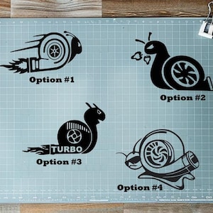 Turbo Snail Vinyl Decal |  Off Road Turbo Snail | Funny Cartoon Car Decals | Laptop Decal | Fast Snail Decal  | Racing Snail