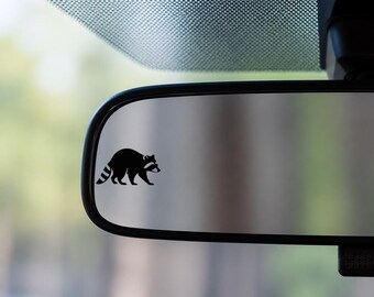 Mini Raccoon Sticker, Wildlife Animals, Woodland Raccoon Lover Decal for side mirror, rearview mirror, truck SUV  and motorcycle mirrors