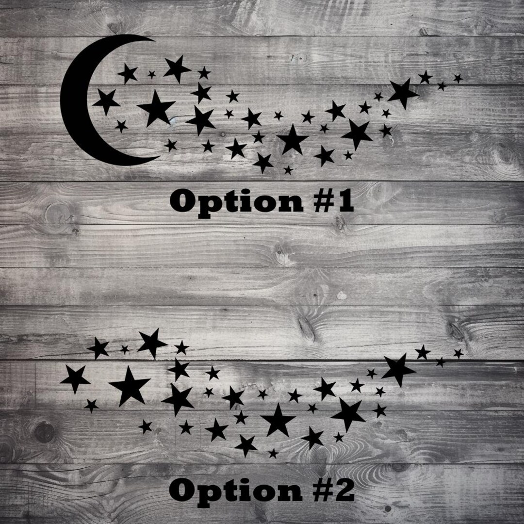 Crescent Moon and Flowing Stars Decal, Celestial Decal, Milky Way Night ...