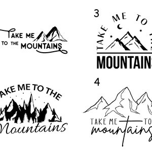 Take Me To The Mountains Vinyl Decal | Water Bottle Decal | Car Window Decal | Laptop Decal | SUV Vinyl Decal