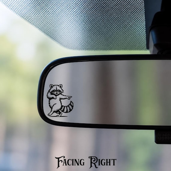 Cute Raccoon Decal, Mini Raccoon, Raccoon Lover Vinyl Decal Symbol for side mirror, rearview mirror, truck SUV  and motorcycle mirrors