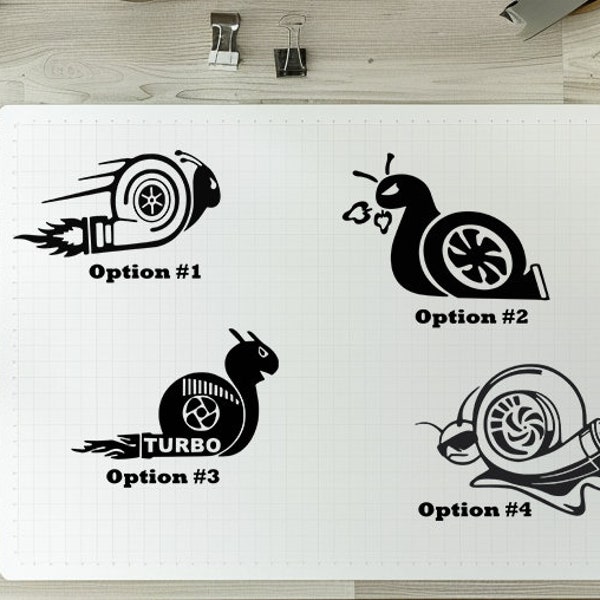 Turbo Snail Vinyl Decal |  Off Road Turbo Snail | Funny Cartoon Car Decals | Laptop Decal | Fast Snail Decal  | Racing Snail