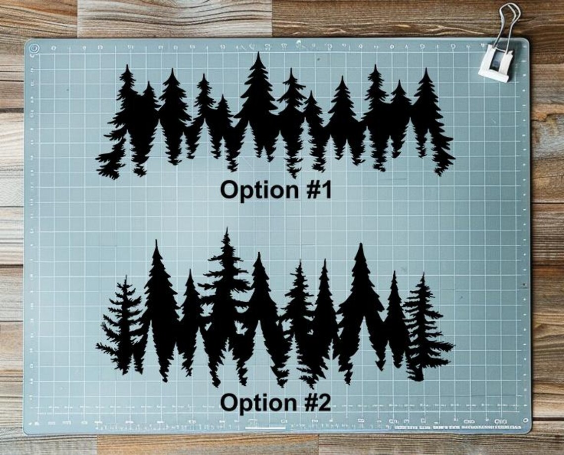 Pine Trees Vinyl Decal | Mountain Decal | Group of Pine Trees Decal ...