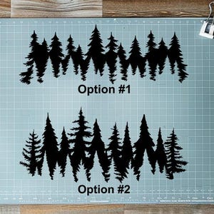Pine Trees Vinyl Decal | Mountain Decal | Group of Pine Trees Decal | Mountain Sticker | Evergreen Tree Decal | Forest Tree Line