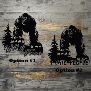 Bigfoot Decal, Sasquatch Decal for Jeep, Outdoor Decal, Camper Decal, Door / Window Mountain Decal, SUV Vinyl Decal