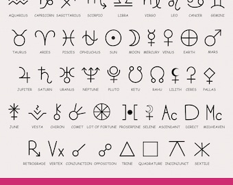 Ensemble de symboles astrologiques SVG : horoscope planètes (téléchargement numérique)