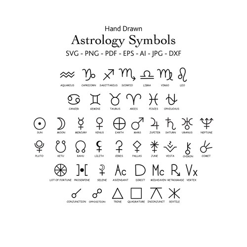Astrology Symbols Svg Bundle Horoscope Svg Symbols Etsy Canada