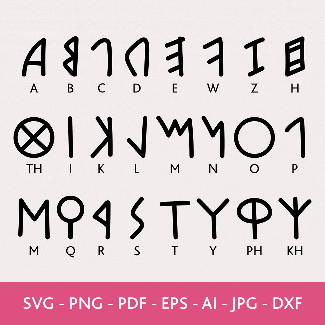 Etruscan Alphabet Svg, Cut File Cricut, Hand Drawn - Etsy
