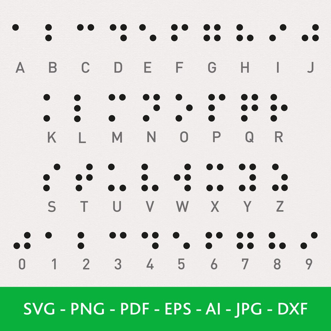 Braille Alphabet Alphabet Vector Letter Set — NOT a Font (no TTF/OTF ...
