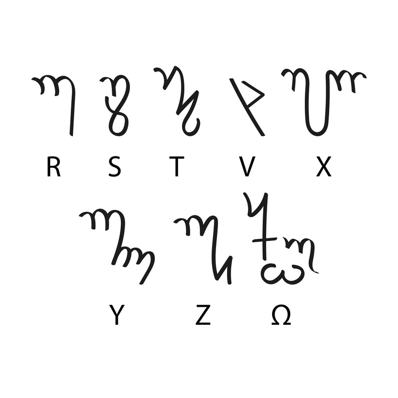 Theban Alphabet Svg Pagan Alphabet Svg Witch's Alphabet - Etsy Canada
