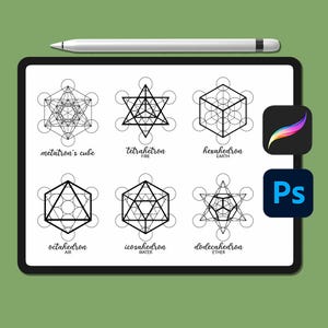 Metatrons Würfel Procreate Pinsel: Heilige Geometrie Stempel (Digitaler Download)