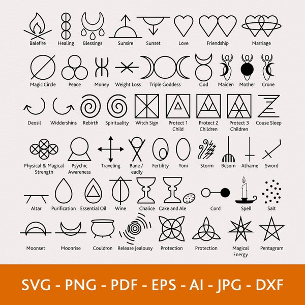 Símbolos Wicca Svg, Símbolos Paganos, Triple Luna, Amistad Svg, Sellos Wiccan