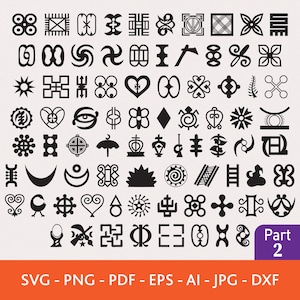 Adinkra Symbols SVG Bundle: African Designs, DIY Crafts (Digital Download)
