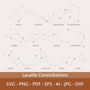 Lacaille sterrenbeelden Svg bundel, astrologie symbool, Lacaille familie, Tattoo Design