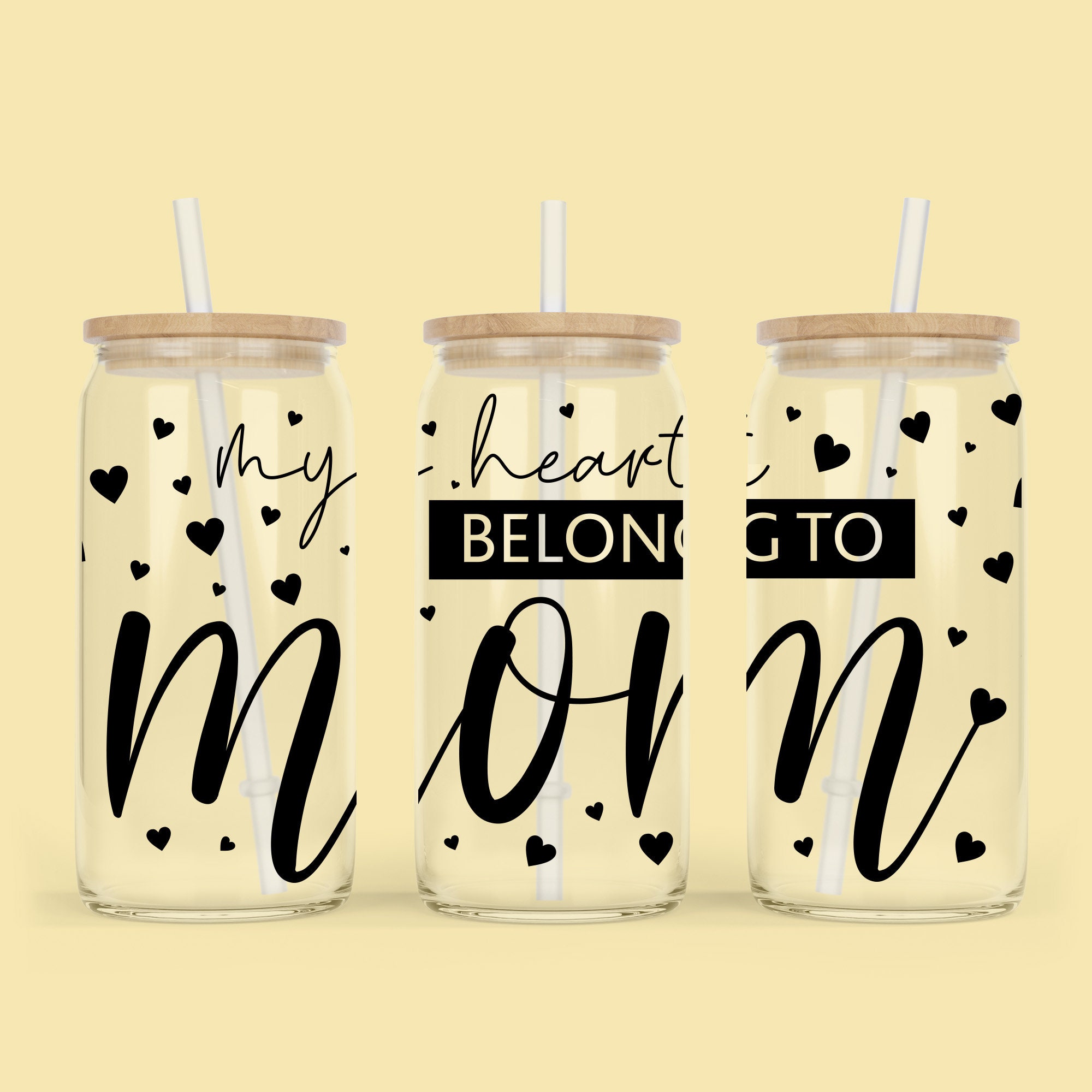 Mother's Day Glass Can Svg 16 Oz Glass Jar Cut File Etsy