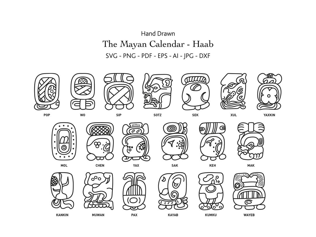 Mayan Calendar Svg Haab Calendar Mayan Art Aztec Print Hand Drawn Mayan Calendar Svg Haab Calendar Mayan Art Aztec Print Hand Drawn