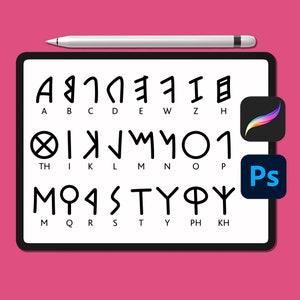Procreate Etruscan Alphabet Brushes: Stamps, ABR Brushes (Digital Download)
