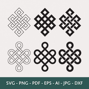 Endless Knot Vector Set: Buddhist Eternal Knot Icons for Cricut (Digital Download)