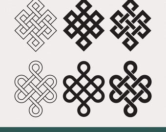 Endless Knot Vector Set: Buddhist Eternal Knot Icons for Cricut
