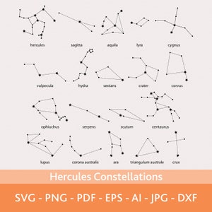 Pacote Hercules Constellations Svg, símbolo de astrologia, família Hércules, PNG para camisas