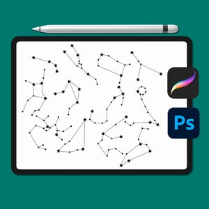 Zodiac Procreate-penselen, Procreate-stempels, Photoshop-penselen