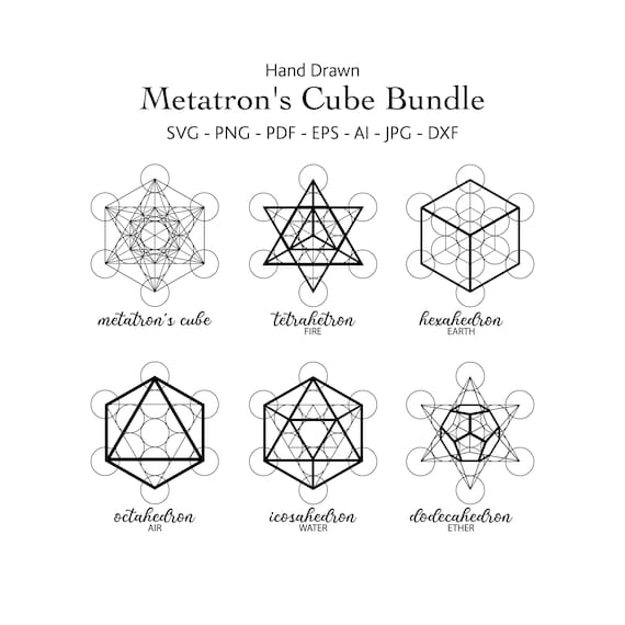 Metatron's Cube Svg Bundle Cut Files Sacred Geometry Etsy Canada