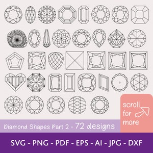 Diamant-Form-Svg-Bundle Teil 2, Edelsteine SVG, Vektor-Schnitt-Datei Cricut, Aufkleber-Dateien, Schablonen-Dateien